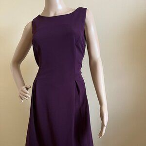Purple Sleeveless Crepe Dress